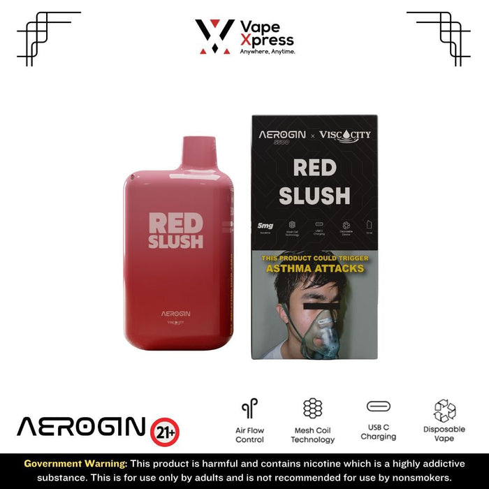 Aerogin 5500 Disposable Vape (Viscocity) - 5500 Puffs - Red Slush - Disposable Vapes - VapeXpress