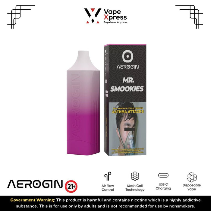Aerogin 8000 Disposable Vape - 8000 Puffs - Mr. Smookies - Disposable Vapes - VapeXpress