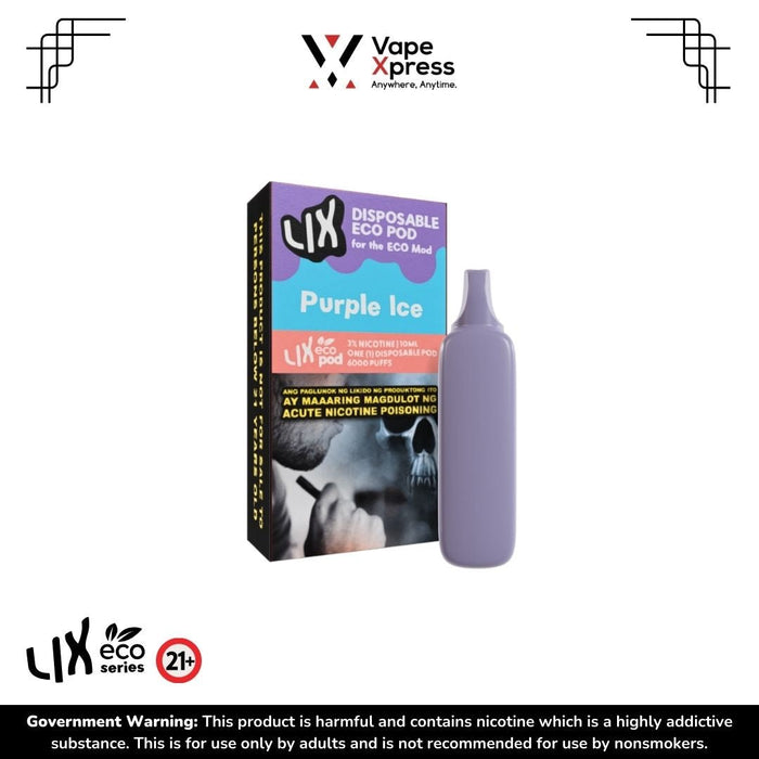 LIX ECO Pod - 10mL Vape Pod (POD ONLY) - Purple Ice (Ube Ice Cream) - Vape Juice & E Liquids - VapeXpress