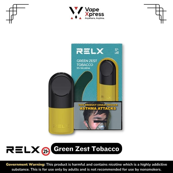 RELX Infinity Pods - Green Zest Tobacco - Vape Juice & E Liquids - VapeXpress