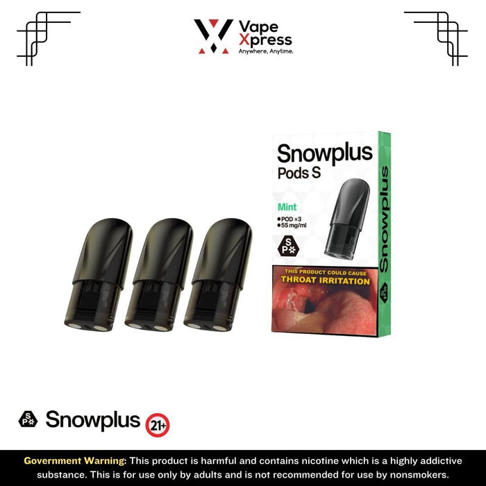 Snowplus Pods 3.0 S (Pack of 3 & Single Pod) - Mint (3pods) - Vape Juice & E Liquids - VapeXpress