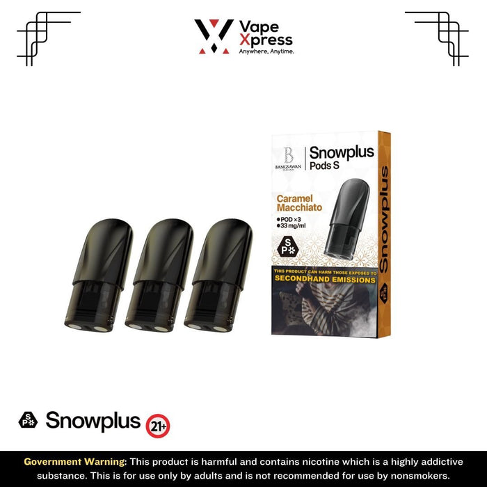 Snowplus Pods 3.0 S (Pack of 3 & Single Pod) - Caramel Macchiato (3pods) - Vape Juice & E Liquids - VapeXpress
