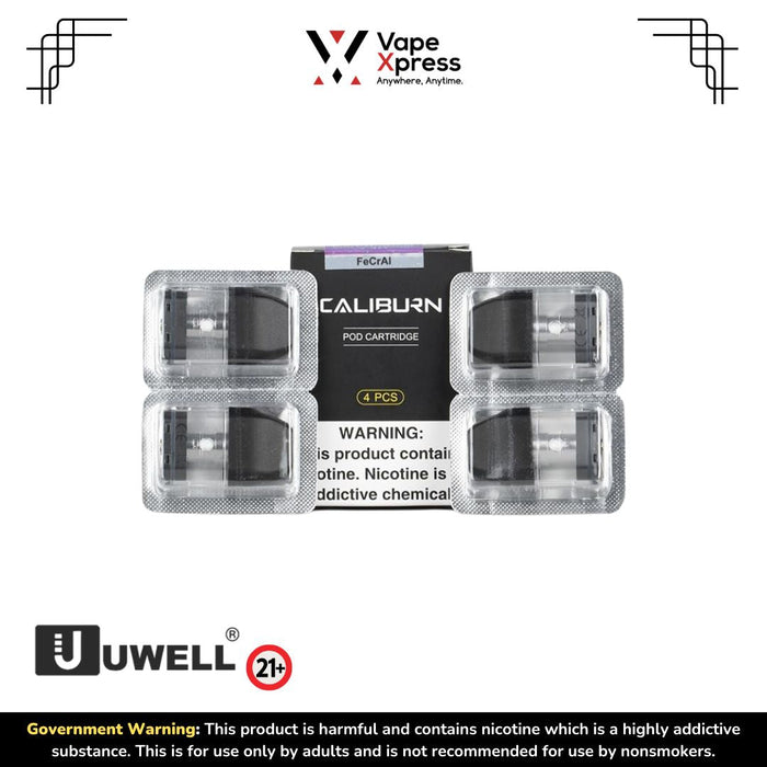 UWELL Caliburn Replacement Pods (Pack of 4) - Caliburn Pods 1.4ohm - Vape Accessories - VapeXpress