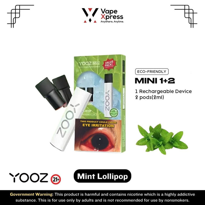YOOZ Mini Value Pack (1 Yooz Mini Device + 2 Pods) - Mint Lollipop - Pod Kits - VapeXpress