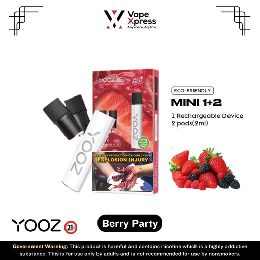 YOOZ Mini Value Pack (1 Yooz Mini Device + 2 Pods) - Berries Party - Pod Kits - VapeXpress