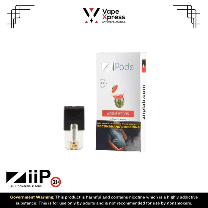ZiiP Refillable Pods (Pack of 4) - 5% Nicotine - Watermelon - Vape Juice & E Liquids - VapeXpress