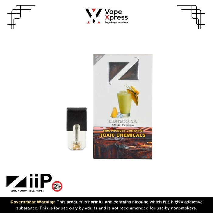 ZiiP Refillable Pods (Pack of 4) - 5% Nicotine - Iced Pinacolada - Vape Juice & E Liquids - VapeXpress